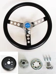 Chevelle Camaro Nova Grant Black Steering Wheel 13 1/2" Blue Bowtie Horn Cap. Fixed Price $119.92.