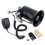 Drisentri Wired Alarm Siren Horn, 100W 12V 6 Sound Car Truck Speaker Black. Fixed Price $35.99.
