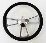 New! Nova Chevelle Steering Wheel Black Grip 14" Shallow Dish Billet Polished. Fixed Price $191.57.