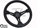 Nrg Steering Wheel 350MM Sport 3" Deep Black Leather W/ Red Stitching. Fixed Price $165.00.