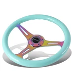 Nrg 350MM Classic Minty Fresh Wood Grain Grip Neo Chrome 3-SPOKES Steering Wheel. Fixed Price $160.00.