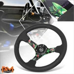 Nrg RST-036TROP-R 350MM 3" Dish Leather Wrap Racing Steering Wheel W/horn Button. Fixed Price $180.00.