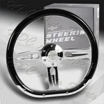 W-power 350MM Classic Black Wood Half Wrap 6HOLE Chrome Spoke 14" Steering Wheel. Fixed Price $119.99.