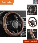 Brown Delux Leather Steering Wheel Cover, Universal Fit For Suvs,sedans,vans,.... Fixed Price $37.77.