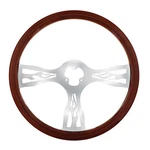United Pacific 88220 Steering Wheel Wood Rim, With Chrome Spokes, "flame". Fixed Price $230.74.