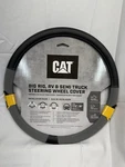 Cat Biggrip Faux Black Leather Semi Truck Steering Wheel Cover, Extra Large. Fixed Price $27.99.