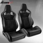 Universal Pair Reclinable Racing Seats W/dual Slider Suede Pu Carbon Leather. Fixed Price $354.99.