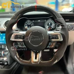 Fit 18-23 Ford Mustang Dry Carbon Fiber Steering Wheel Black Perforated Leather. Fixed Price $359.00.