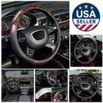 Elegant Microfiber Leather Steering Wheel Cover Universal 15'' Fit, Anti-slip. Fixed Price $83.99.