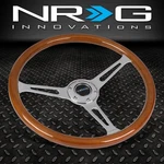 Nrg Reinforced 360MM Classic Wood Grain Chrome Slotted 3-SPOKE Steering Wheel. Fixed Price $180.00.