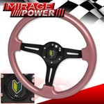 Pink Black 350MM 6 Bolt Hole Streak Design Steering Wheel Newbie Leaf Button. Fixed Price $40.99.
