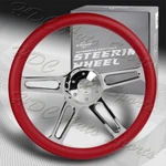 W-power 457MM Red Leather Grip 5-HOLE Chrome 4-SPOKE 18" Steering Wheel + Horn. Fixed Price $139.99.