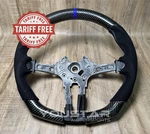 Tariff Free Genuine Carbon Alcantara Suede Steering Wheel For Bmw M5 M6 Blue Dtm. Fixed Price $398.00.