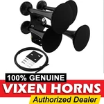 Vixen Horns Train Air 4 Trumpets W/covers Black For Truck/car Loud Sound. Fixed Price $205.98.