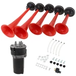 5PC 125DB Dukes Of Hazzard Dixie Horn Kit Air Compressor Musical Trumpets Red. Fixed Price $36.65.