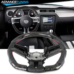 Fits 10-14 Ford Mustang Forged Cf + Leather Steering Wheel W/ Red Stitching. Fixed Price $279.99.