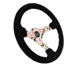 Nrg RST-036FL-S Reinforced Steering Wheel Blk Suede Floral Dipped. Fixed Price $169.99.