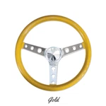 13.5" Mooneyes 3-SPOKE Chrome Steering Wheel Gold Metal Flake Grip GS250CMGD. Fixed Price $159.99.
