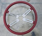 Oldsmobile 1970-1977 Starfire Cutlass Red 4 Spoke Sport Steering Wheel 9758389. Fixed Price $145.00.