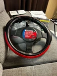 Autocraft Red And Black Sport Stitch 15 Steering Wheel Cover - New. Fixed Price $8.50.