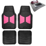 Universal Fitment Floor Mats For Auto Car Suv Van Rubber Pink Black W/ Dash. Fixed Price $33.99.