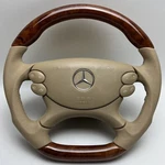 Mercedes Amg Cls W219 Sport Steering Wheel Wood Root Nut Leather Cashmere Beige. Fixed Price $1736.00.