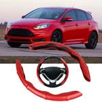 Carbon Fiber Red Steering Wheel Cover Protector Non-slip Ford Focus. Fixed Price $15.02.
