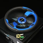 Nrg Reinforced 32CM Black Leather Blue Trim Steering Wheel+horn Button RST-001BL. Fixed Price $134.00.