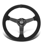 Nrg RST-037MB-S 350MM 1" Depth Dish 3-SPOKE Black Suede Racing Steering Wheel. Fixed Price $180.00.