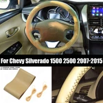 Diy Steering Wheel Cover Genuine Leather For Chevy Silverado 1500 2500 2007-2015. Fixed Price $23.99.