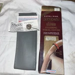 Gray Superskin Genuine Leather Steering Wheel Cover, Superior Made Usa Lace On. Fixed Price $19.95.