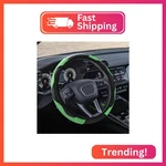 Qztyty Steering Wheel Cover, 15 Inch Carbon Microfiber Pu Leather Elas. Fixed Price $8.89.