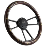 14" Dark Pine Wood Steering Wheel W/ Black "ss" Horn Chevy Ford. Fixed Price $199.88.