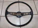 1970'S Dodge Mopar Black Steering Wheel #3748954. Fixed Price $100.00.