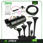 Train Air Horn Kit Full Systems 4 Trumpet 1G Tank 150PSI For Truck Pickup. Fixed Price $117.80.