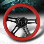 350MM W-power Red Leather Grip Black Spoke 2" Deep Dish 14-INCH Steering Wheel. Fixed Price $115.95.