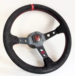 Steering Wheel Fits For Honda Deep Dish Civic Integra Prelude Suede Leather Red. Fixed Price $197.80.