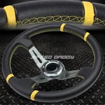 350MM Yellow Stripe Lightweight 6BOLT Leather Dark Green Racing Steering Wheel. Fixed Price $30.29.