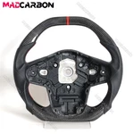 Real Carbon Fiber Steering Wheel Black Smooth Leather Fits Toyota Supra 20-26. Fixed Price $299.00.