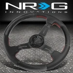 Nrg 350MM 1.5"DEEP Dish Red Stitch Carbon Fiber Steering Wheel W/ Leather Accent. Fixed Price $320.00.