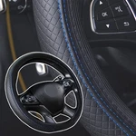 Blue Car Steering Wheel Cover Leather Good Grip Accessories 15"/37-38CM. Fixed Price $5.99.