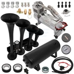 QUAD/4 Trumpets 12V Train Air Horn Compressor Tank Kit For Car Truck Van. Fixed Price $169.99.