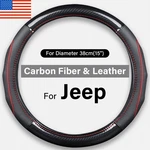 Steering Wheel Cover Deluxe Leather For Jeep Wrangler Jk Grand Cherokee Compass. Fixed Price $31.99.