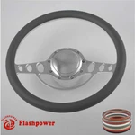 Flashpower Good Times 14'' Billet Steering Wheels Light Gray Half Wrap Gmc Ford. Fixed Price $185.50.