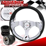 Black Hub Extender + 320MM Silver Fusion Style Steering Wheel For 89-05 Eclipse. Fixed Price $56.99.