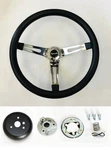 68-69 Road Runner Barracuda Grant Black Chrome Spoke Steering Wheel 13 1/2". Fixed Price $109.76.