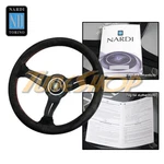 Italy Nardi Rally Deep Corn 330MM Steering Wheel Black Suede Red Stiching Horn. Fixed Price $349.95.