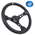 Nrg Deep Dish Steering Wheel 350MM Black Leather Center Yellow Marking. Fixed Price $129.00.