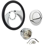 Chrome Wings Steering Wheel W/ Adapter And Horn Button. Fixed Price $506.99.