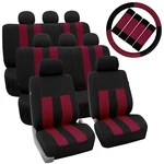Burgundy 3ROW Suv Split Bench Car Seat Covers Steering Wheel And Belt Pads. Fixed Price $62.99.